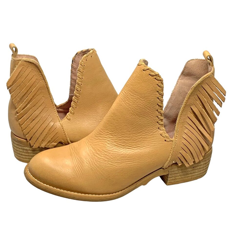 Musse & Cloud Angie Leather Cutout Fringe‎ Bootie
